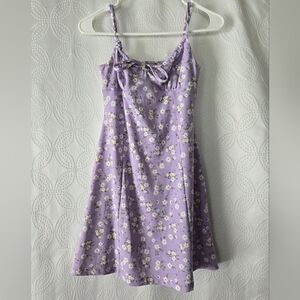 2000s Girl Next Door Darling Lavender Flirty Charlotte Russe Mini Floral Dress